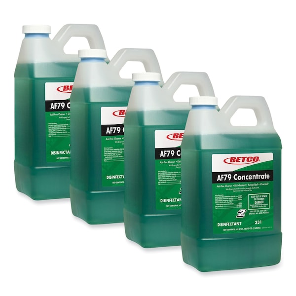Betco AF79 Acid-Free Bathroom Cleaner Concentrate, Ocean Breeze Scent, 2 L Bottle, 4PK - 3314700