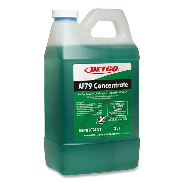 Betco AF79 Acid-Free Bathroom Cleaner Concentrate, Ocean Breeze Scent, 2 L Bottle, 4PK - 3314700
