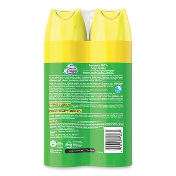 Scrubbing Bubbles Bathroom Disinfectant Grime Fighter Aerosol, Citrus Scent, 20 oz Aerosol Can, 2PK - 306381