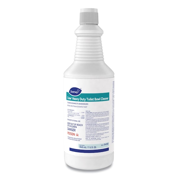 Diversey Crew Heavy Duty Toilet Bowl Cleaner, Minty, 32 oz Squeeze Bottle, PK12 - 4560