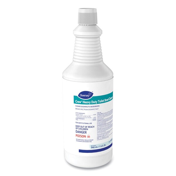 Diversey Crew Heavy Duty Toilet Bowl Cleaner, Minty, 32 oz Squeeze Bottle, PK12 - 4560