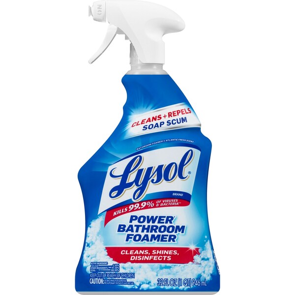 Lysol Bathroom Cleaner, 32oz, 16-1/10"x12-7/10"x11-3/5" CL, PK 12 - RAC02699