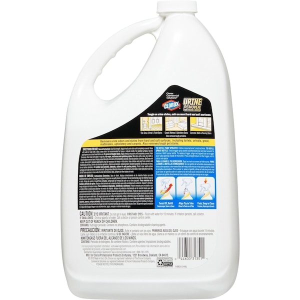 Clorox Urine Remover, 128oz, Bottle, Floral, PK4 - 31351