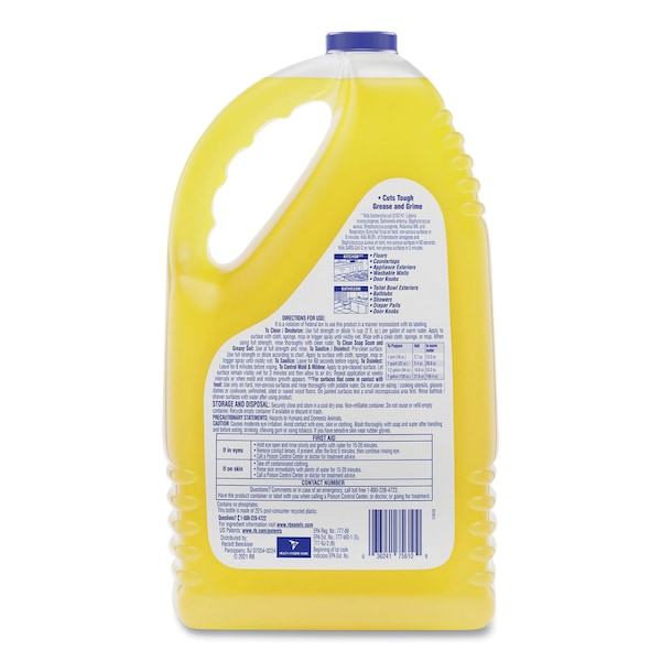 Lysol Cleaners & Detergents, Bottle, 144 oz, Sparkling Lemon & Sunflower Essence - 36241-77617