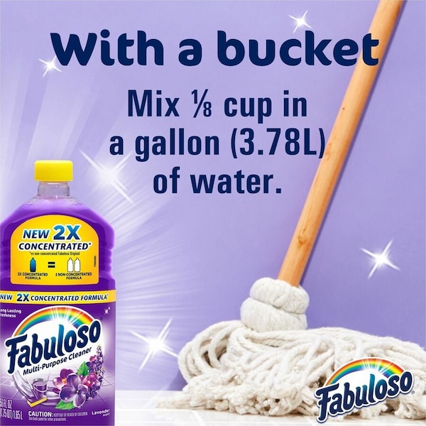 Fabuloso 1 gal Bottle All Purpose Cleaner, Concentrated, Lavender, 4 PK - 153058
