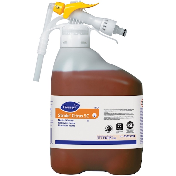 Diversey Neutral Cleaner, Bottle, 5 L, Citrus - 93063390