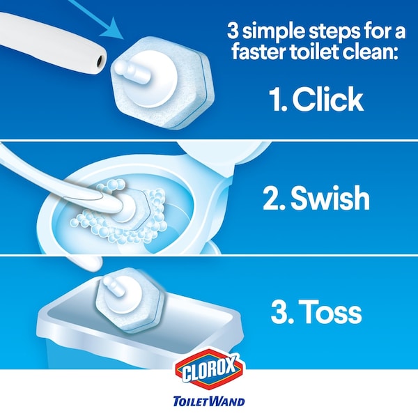 Clorox Clorox No Scent Toilet Wand Refill Heads 1.74 oz Cloth - 1717