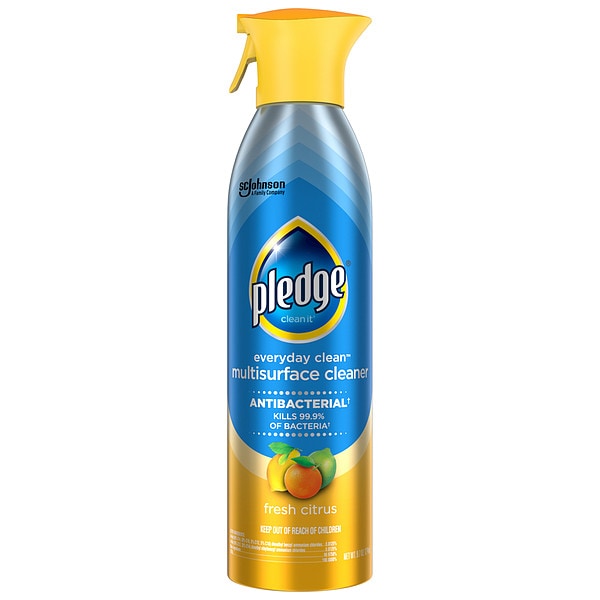 Pledge Everyday Clean Disinfectant Cleaner, Trigger Spray Can, 9.7 oz, Antibacterial, Fresh Citrus, 6 Pack - 336276 / 307951