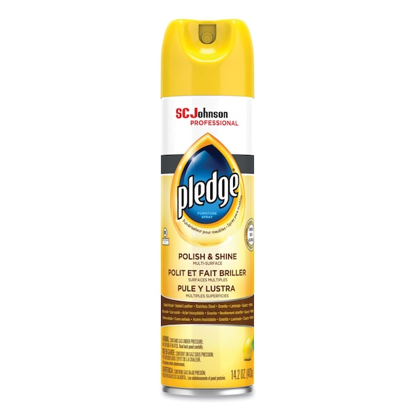 Pledge Furniture Polish, Lemon, 14.2 oz, Aerosol - 301168