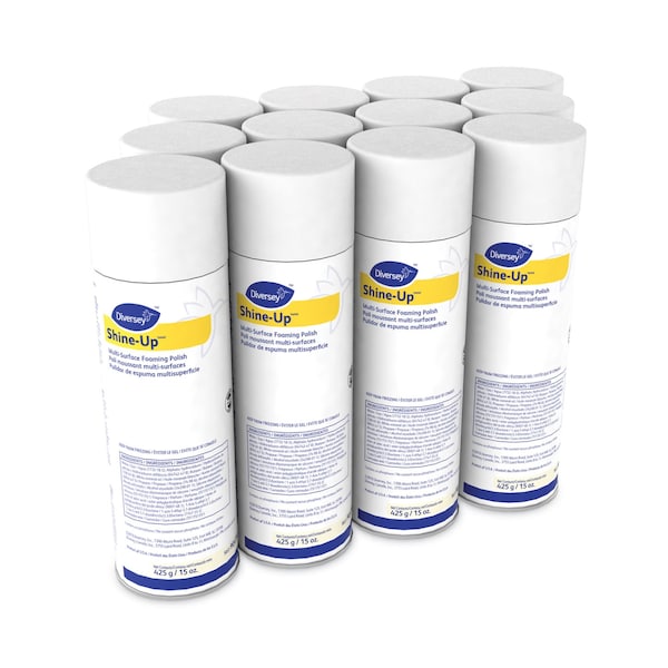 Diversey MULTI Foaming Furniture Polish, Lemon Scent, 15 oz Aerosol, PK12 - 904390