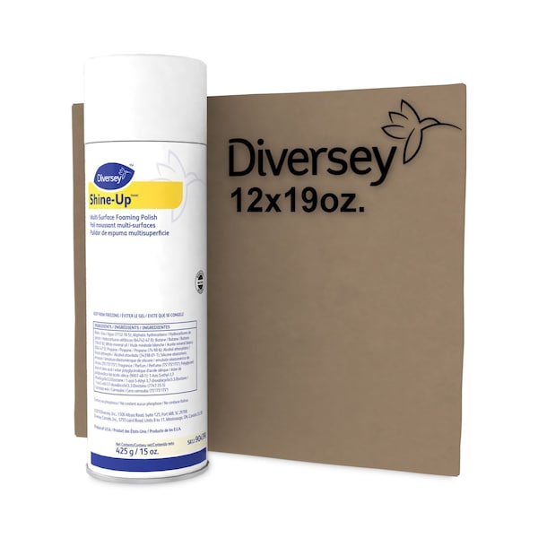 Diversey MULTI Foaming Furniture Polish, Lemon Scent, 15 oz Aerosol, PK12 - 904390