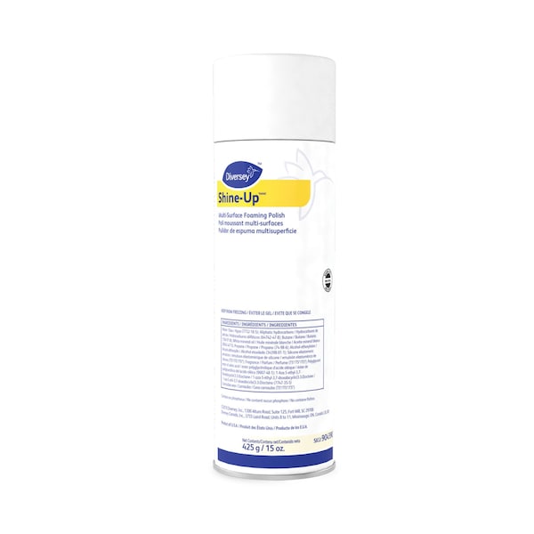 Diversey MULTI Foaming Furniture Polish, Lemon Scent, 15 oz Aerosol, PK12 - 904390