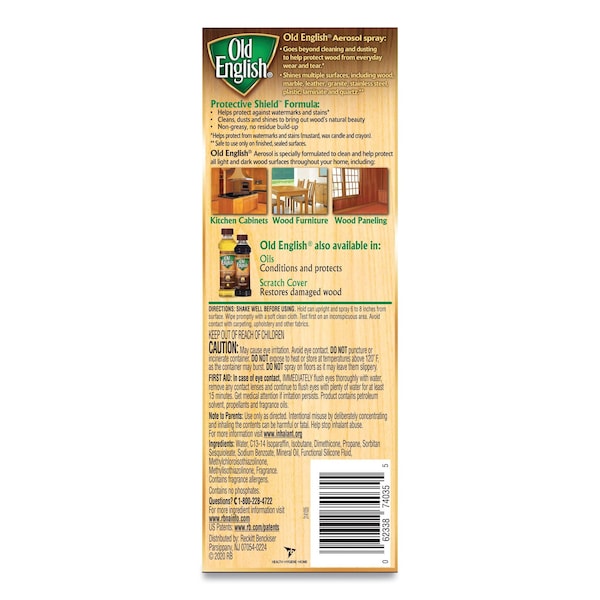 Old English Furniture Polish, Fresh Lemon Scent, 12.5 oz Aerosol Spray - 62338-74035