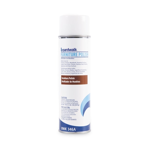 Boardwalk Furniture Polish, Lemon Scent, 19 oz Aerosol Spray, PK12 - BWK346ACT