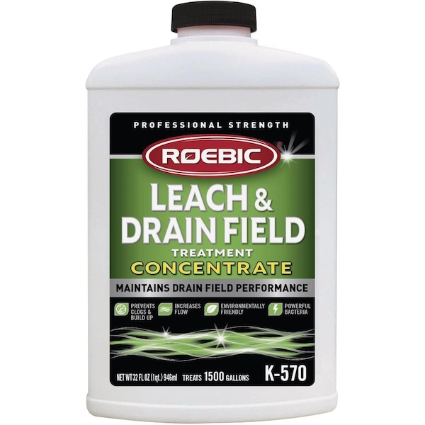 Roebic K-570 1 Qt. Concentrate Septic Tank Treatment Leach and Drainfield Cleaner - K570-Q-4