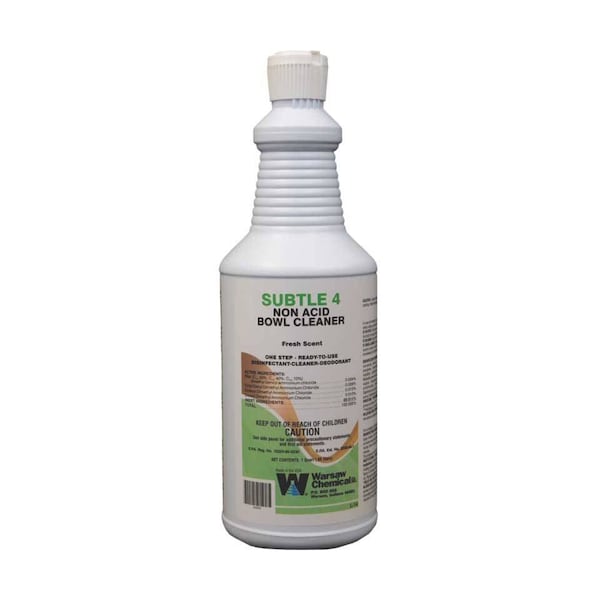 Warsaw Chemical Subtle 4 NABC, Fresh Scent, 1-Quart, 12PK - 63256-0000012