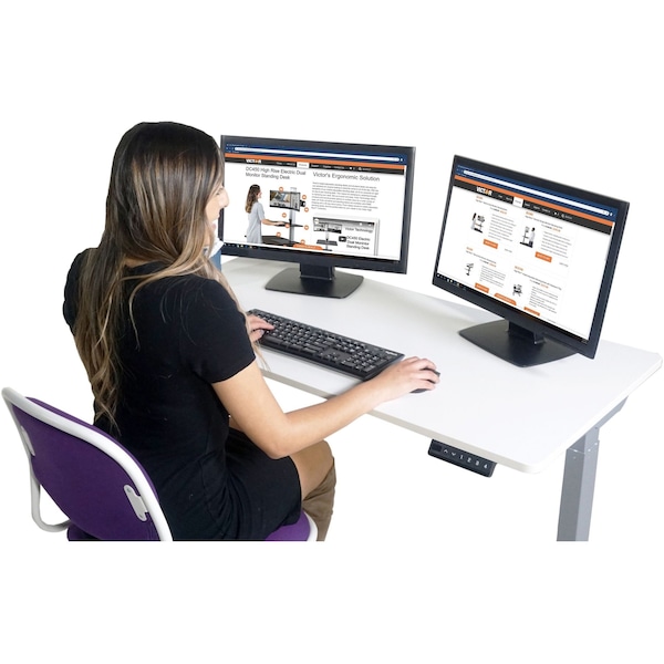 Victor Technology Electric Sit-Stand Desk, 48 in W, White - DC840W