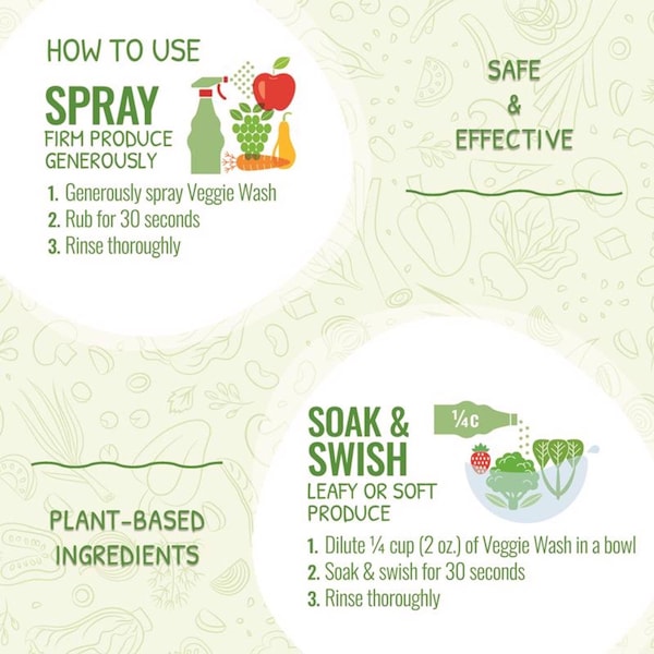Veggie Wash Veggie Wash Fruit and Vegetable Wash 16 oz Liquid - 654912947-12PK