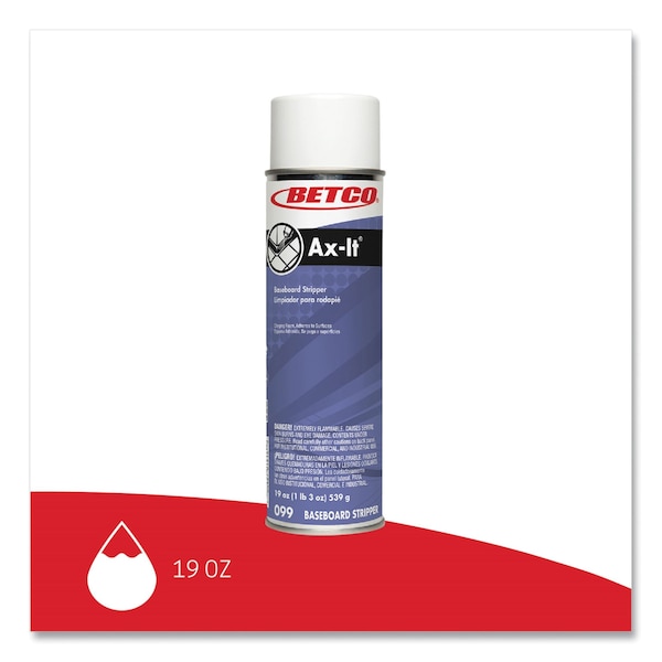 Betco Ax-It Aerosol Baseboard Stripper, Sassafras Scent, 19 oz Aerosol Spray, 12PK - 0992300CT