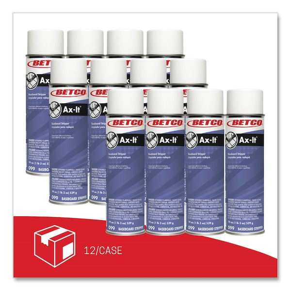Betco Ax-It Aerosol Baseboard Stripper, Sassafras Scent, 19 oz Aerosol Spray, 12PK - 0992300CT