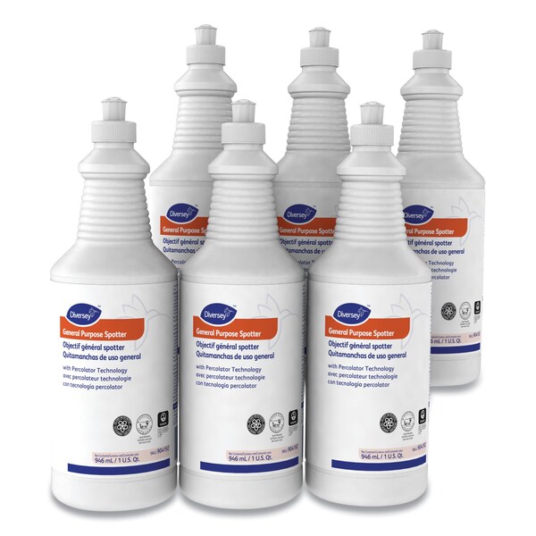 Diversey General Purpose Spotter, Floral Scent, Liquid, 1qt Squeeze Bottle, PK6 - 904192