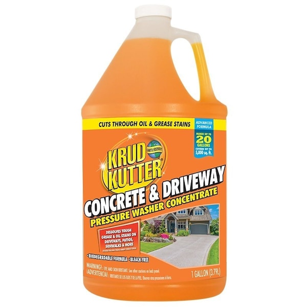 Rust-Oleum Krud Kutter Advanced Formula Concrete and Driveway Pressure Washer Concentrate, Liquid, 1 gal Bottle - 385466