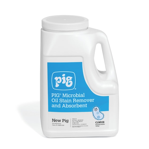 Pig Microbial Oil Stain Remover and Absorbent, Remediator, 10 lb. Container - CLN938