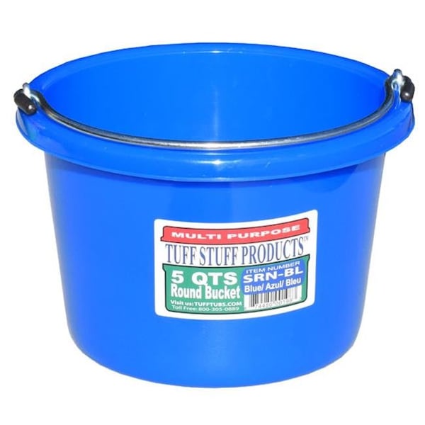 Tuff Stuff Products Tuff Stuff Products SRNBL 5 qt. Round Bucket; Blue - SRNBL