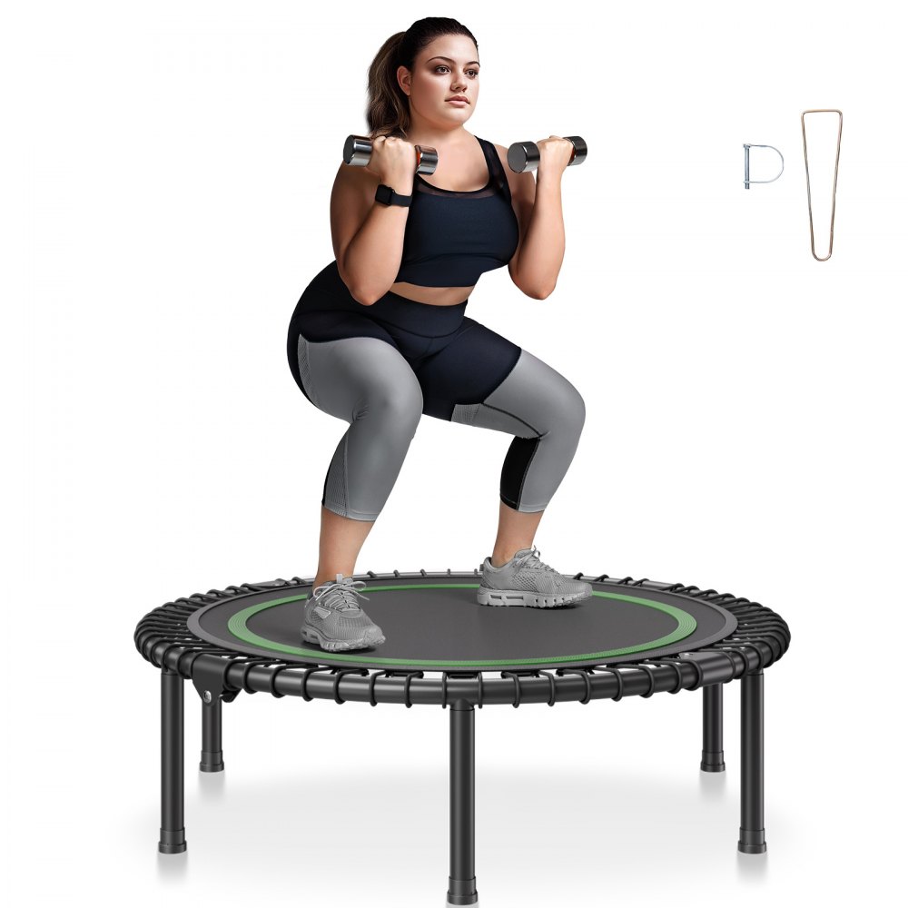 VEVOR 40" Foldable Mini Fitness Trampoline Adults Indoor Exercise Rebounder - YXJSBCBDBSKZHN1OEV0