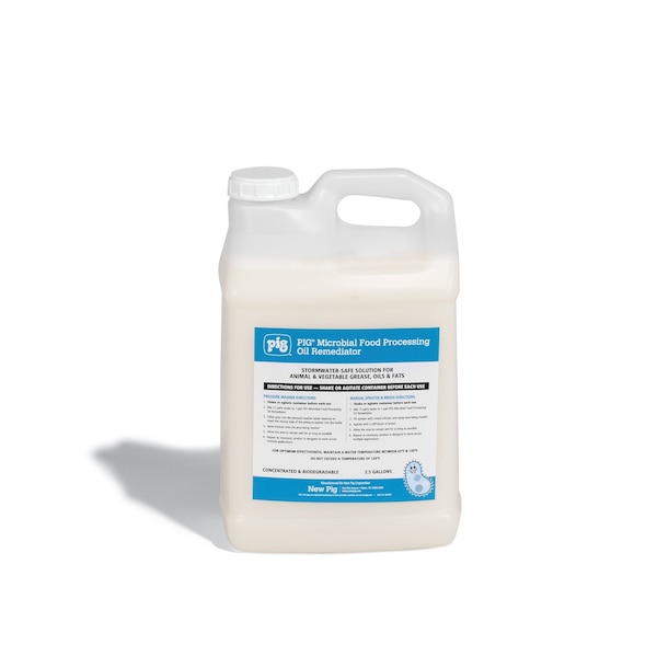 Pig Microbial Food Processing Oil Remediator, Remediator, 2 2.5 gal. Container, 2PK - CLN939