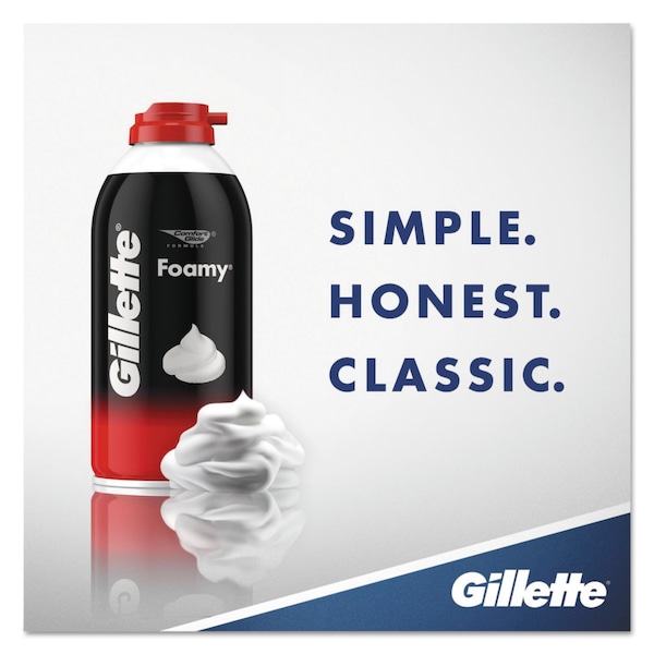 Gillette Foamy Shave Cream, Original Scent, 11 oz Aerosol Spray, 12PK - 24040