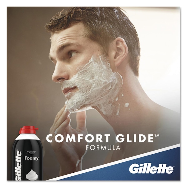 Gillette Foamy Shave Cream, Original Scent, 11 oz Aerosol Spray, 12PK - 24040