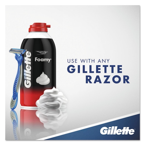 Gillette Foamy Shave Cream, Original Scent, 11 oz Aerosol Spray, 12PK - 24040