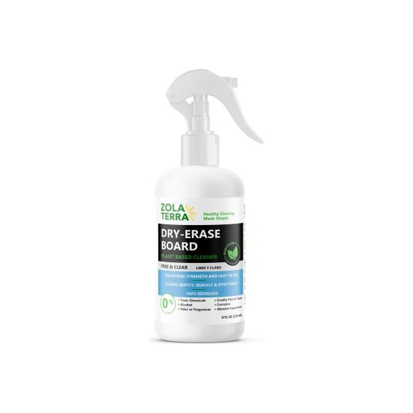 Super Simple ZolaTerra No Odor Dry Erase Board Cleaner, 8 oz. Trigger Bottle, 6 Bottles - ZT-NBC-RTU-008OZ-06