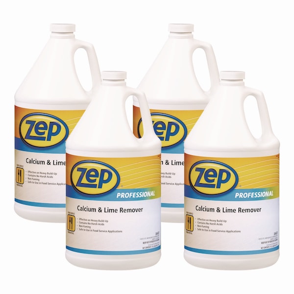 Zep Calcium and Lime Remover, Neutral, 1 gal Bottle, PK4 - 1041491
