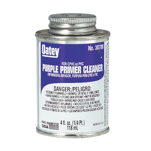 Oatey 4 Oz. Purple Pipe and Fitting Primer/Cleaner for PVC/CPVC - 30780