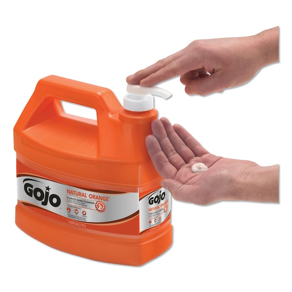 Gojo NATURAL ORANGE Pumice Hand Cleaner, Citrus, 1 gal Pump Bottle, 4PK - 0955-04