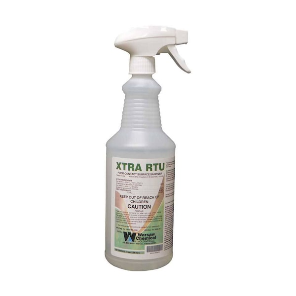 Warsaw Chemical Xtra RTU Food Contact Surface Sanitizer, 1-Quart, 12PK - 60411-0000012