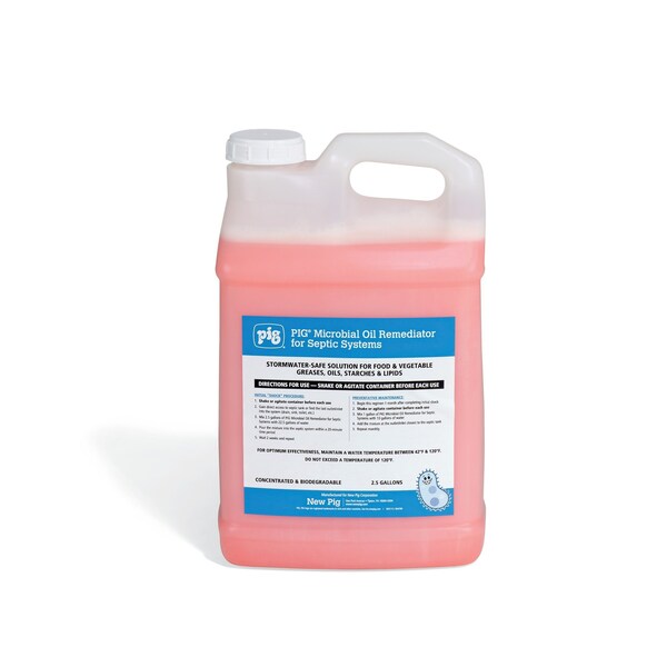 Pig Microbial Oil Remediator for Septic Systems, Remediator, 2 2.5 gal. Container, 2PK - CLN943