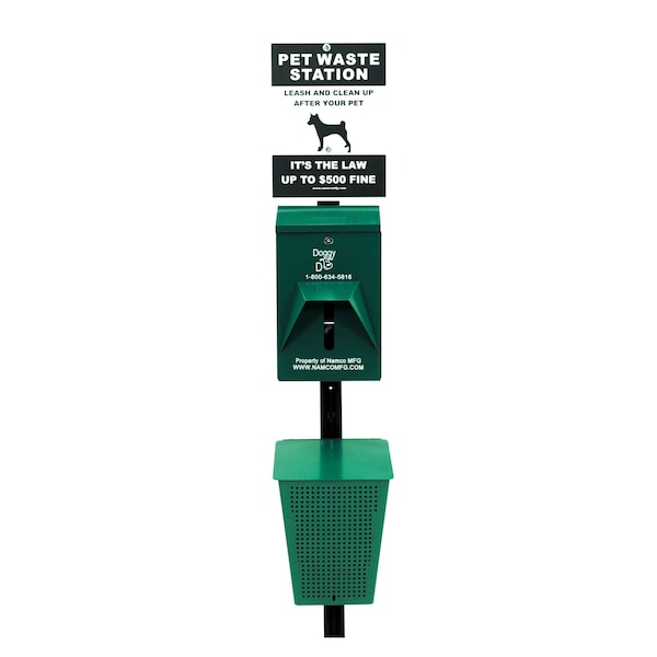 Namco Manufacturing Doggy Do Pet Waste Station Complete, Pole Not Included - 2129