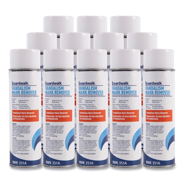 Boardwalk Vandalism Mark Remover, 15 oz Aerosol Spray, PK12 - BWK351ACT