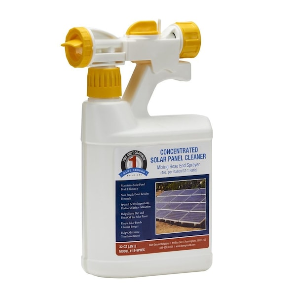 One Shot 1 Shot Concentrated Solar Panel Cleaner with Mixing Hose End Sprayer - 1S-SPHEC