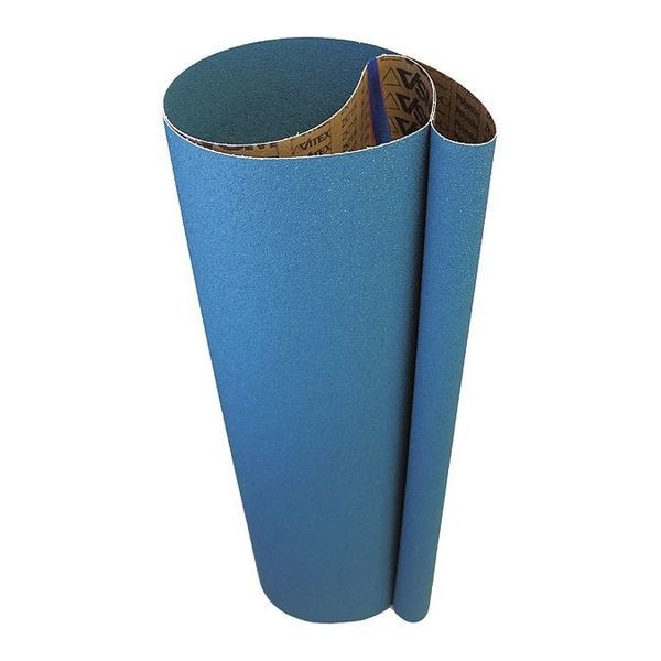 Vsm Abrasive Belt, 36 Grit, Zirc, 25 x 60", PK2, Recubierto, 25" de ancho, 60" de largo, 36 Grit, Muy Grueso, Zirconio, Azul - 101970