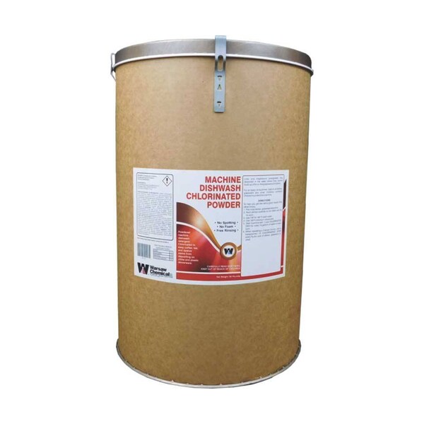 Warsaw Chemical Machine Dishwash Chlorinated Powder, Lemon Scent, 50lbs drum - 30162-0000650