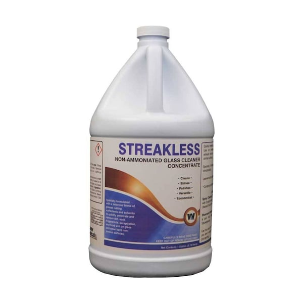Warsaw Chemical Streakless, Non-Ammoniated Concentrated Glass Cleaner, Clean, 1-Gallon, 4PK - 21404-0000004