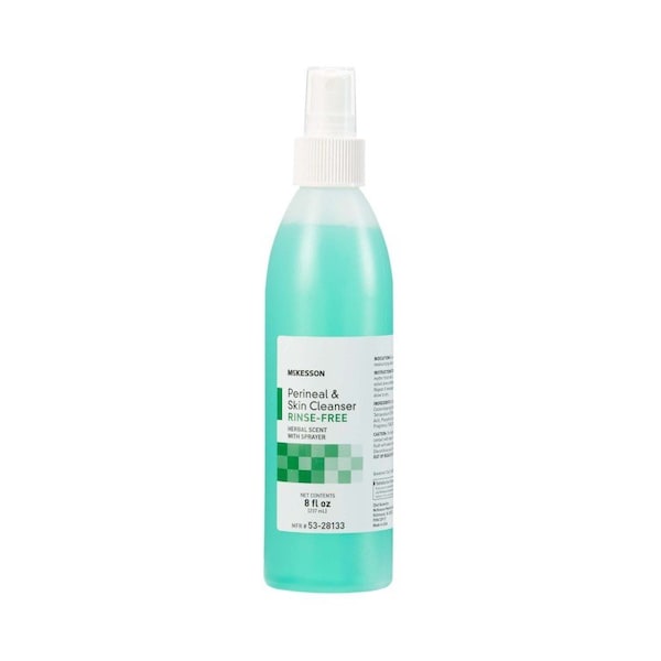 Mckesson Rinse-Free Perineal Wash, Herbal Scent, 8 oz Pump Bottle, 48PK - 53-28133