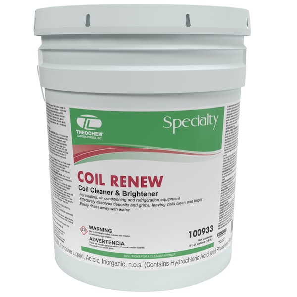 Theochem COIL RENEW - 5 GL PAIL, Coil Cleaner & Brightener - 100933-99990-1P