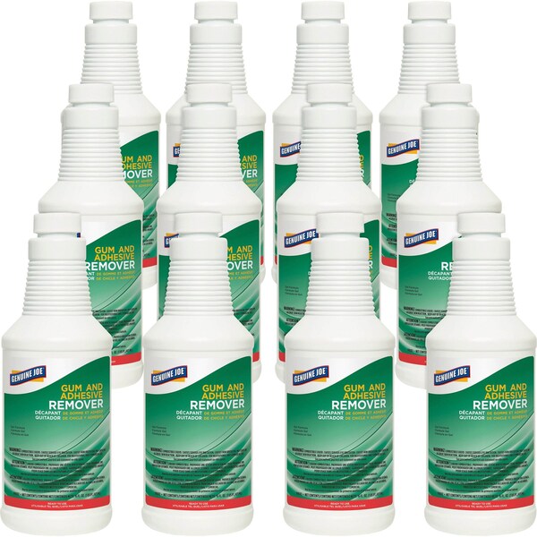 Genuine Joe Gum/Adhesive Remover, Ready to Use, 16 oz, , Opaque White, PK 12 - GJO99682CT