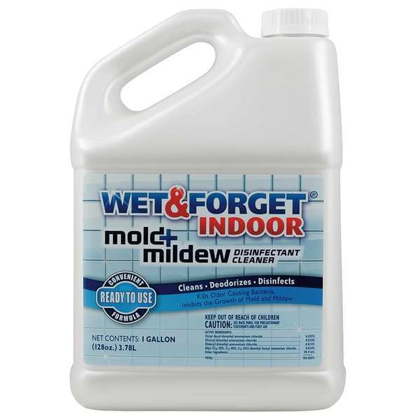 Wet & Forget Indoor Mold and Mildew Disinfectant, 1 gal. Jug, Unscented, Clear - 802128