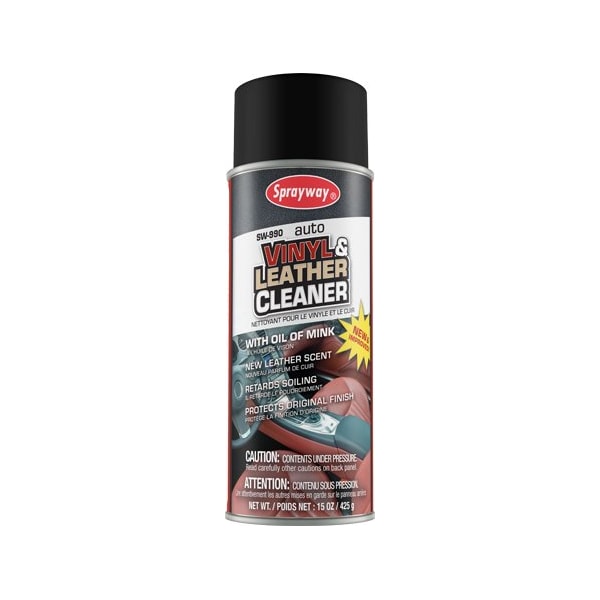 Sprayway Vinyl & Leather Cleaner with oil of mink, 16oz, 12PK - SW990